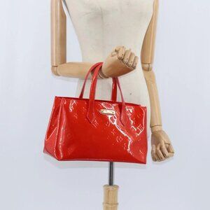 LOUIS VUITTON Monogram Vernis Wilshire PM Bag Rouge Grunadine M91723 Auth BA7212